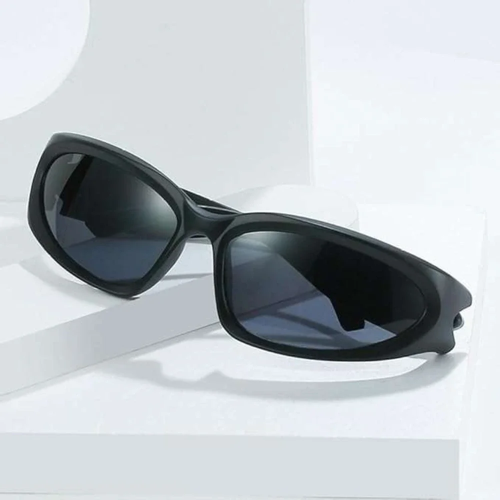 Sunglasses Black Lens Retro Street Shades Sports‎ Light Wrap Around Lentes Gafas
